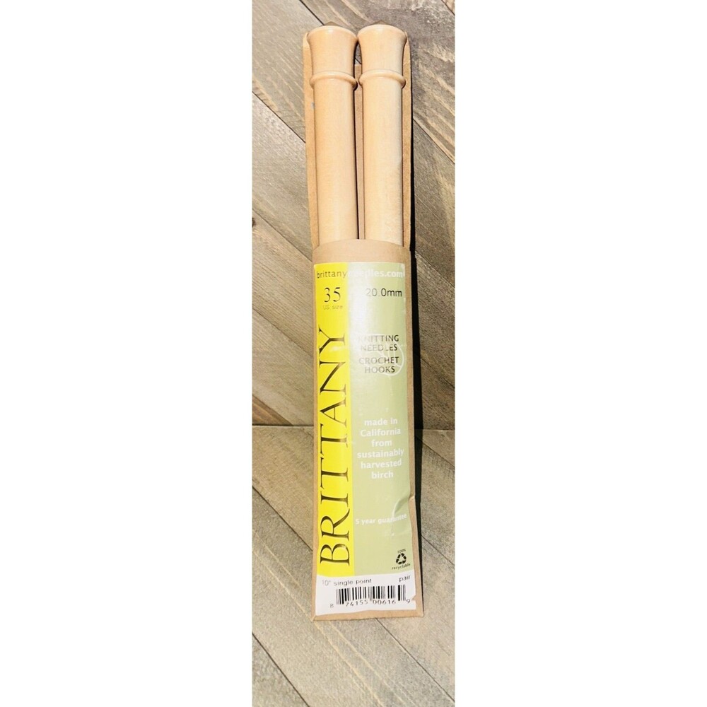 Brittany 10" Single Point Knitting Needles Size 35 - 20 mm New